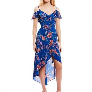 ByxBy high-low tropical off-shoulder dress